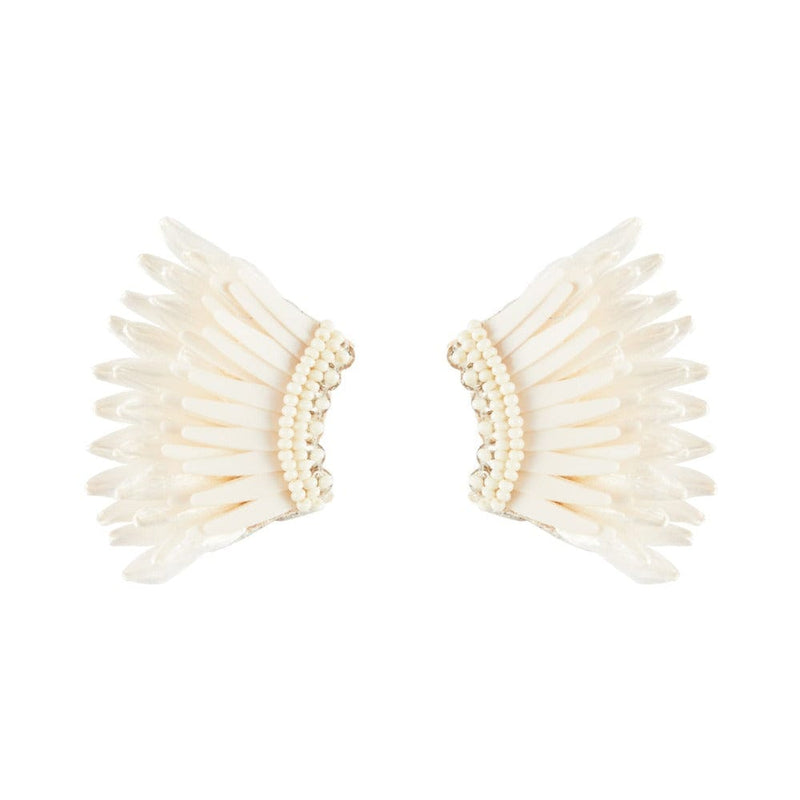Mignonne Gavigan White Mini Madeline Raffia Earrings