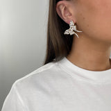 Butterfly earrings with crystals