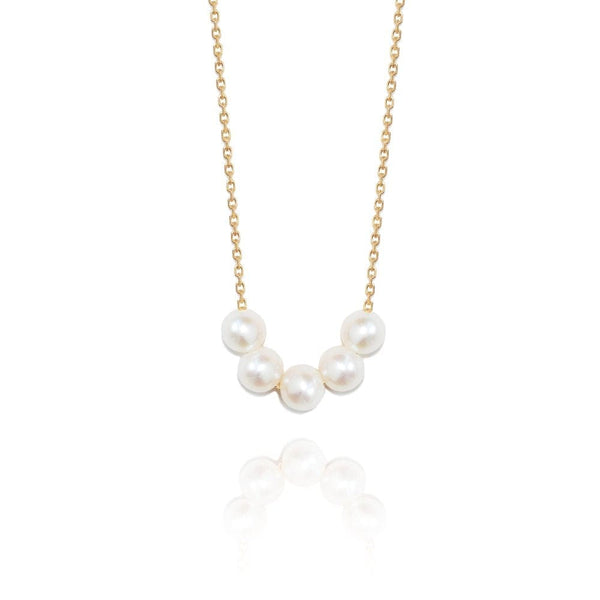 Perle de Lune 5 Pearl Necklace | 18K Gold Plate | Freshwater Pearls | Product Image