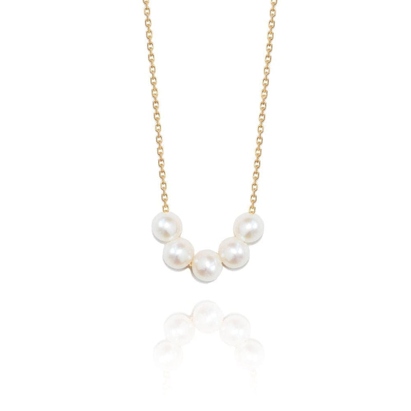 Perle de Lune 5 Pearl Necklace | 18K Gold Plate | Freshwater Pearls | Product Image