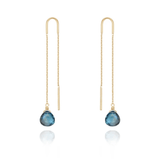 Perle De Lune Blue Topaz Chain-Through Drop Earring