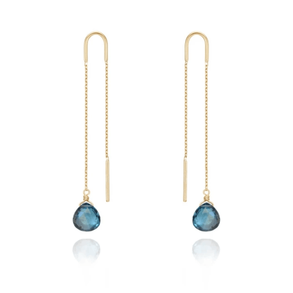Perle De Lune Blue Topaz Chain-Through Drop Earring
