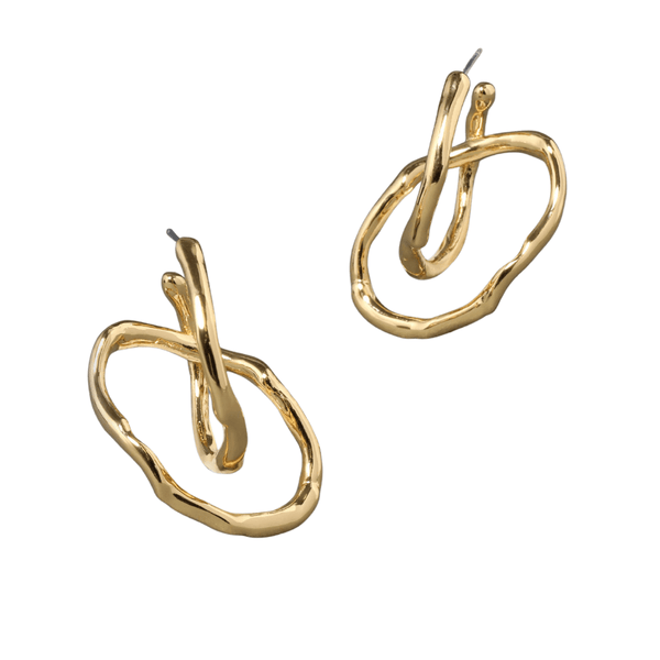 Shop Alexis Bittar Twisted Gold Interlock Hoop Earring | Product Image