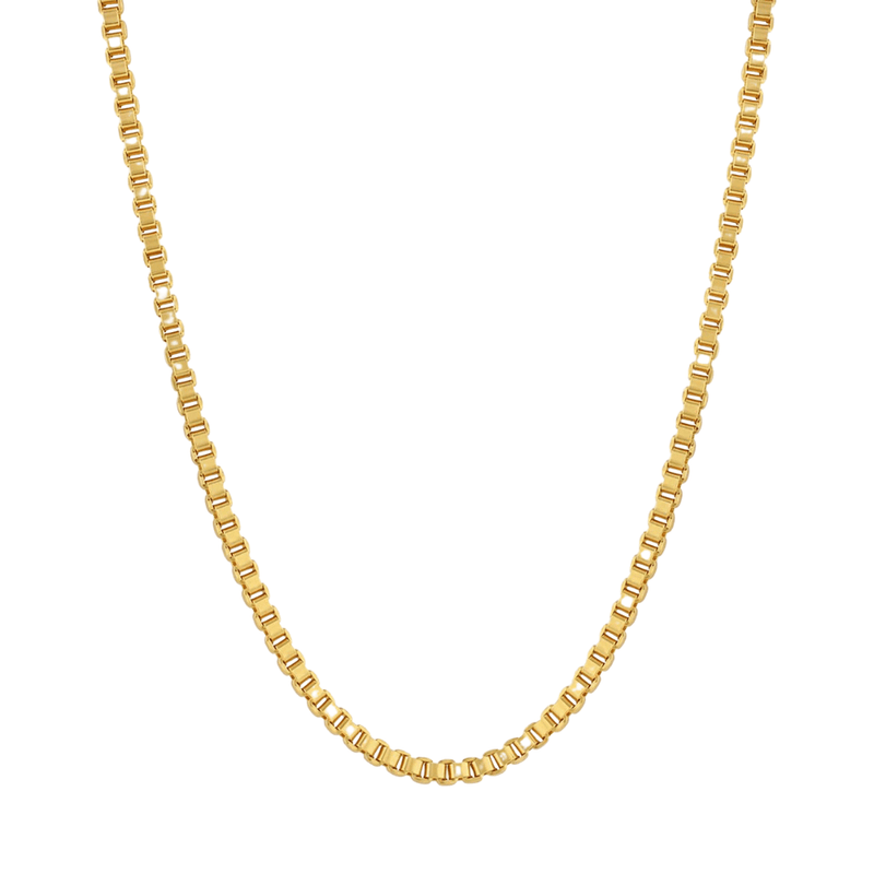 box chain gold necklace