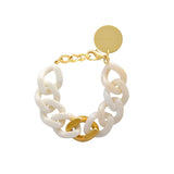 white and gold chain bracelet
