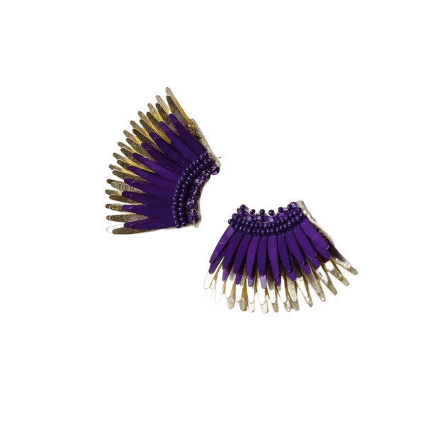 MIGNONNE GAVIGAN PURPLE GOLD MINI MADELINE EARRINGS