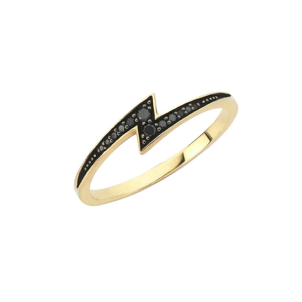 Zoe and Morgan Zap Black Diamond and 9k Gold Ring