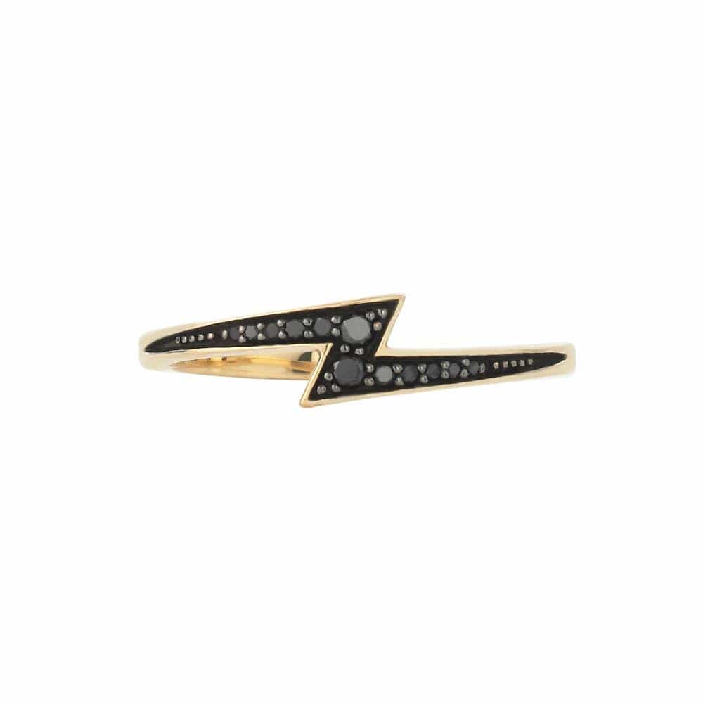 Zoe and Morgan Zap Black Diamond and 9k Gold Ring