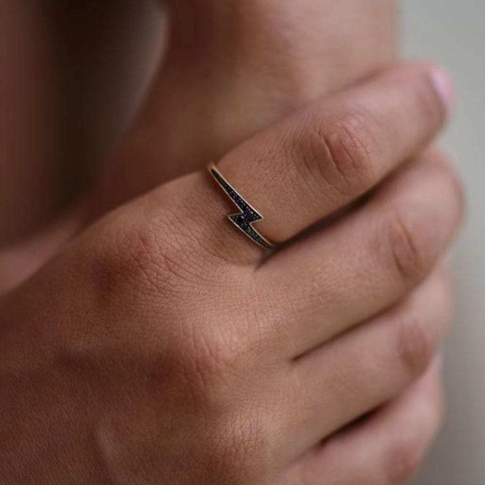 Zoe and Morgan Zap Black Diamond and 9k Gold Ring