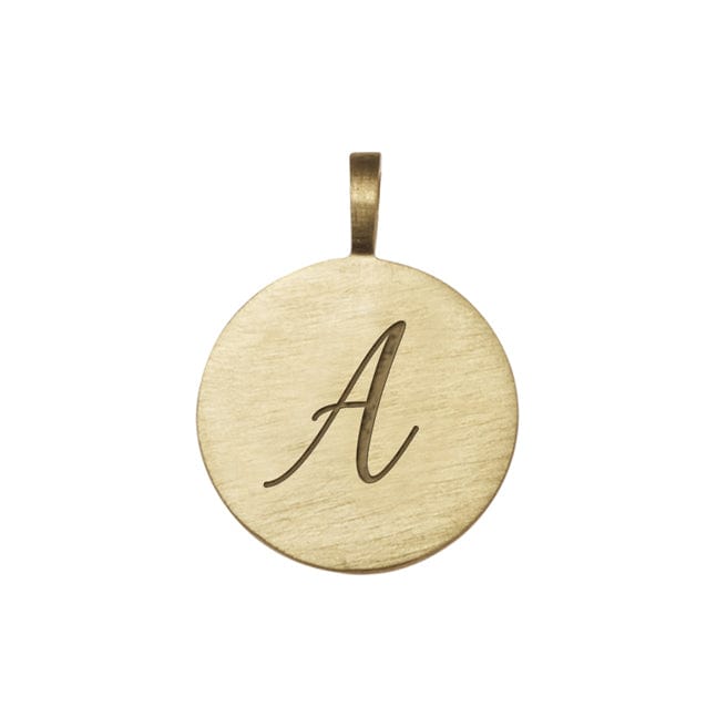 Loulerie 9K Gold Individual Initial Disc (11mm) With The Letter A Engraved