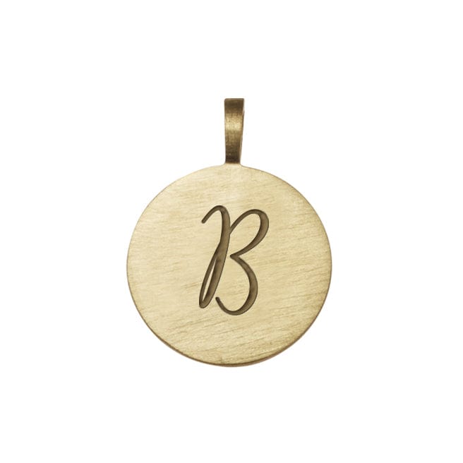 Loulerie 9K Gold Individual Initial Disc (11mm) With The Letter B Engraved