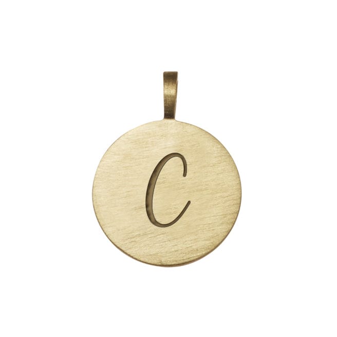 Loulerie 9K Gold Individual Initial Disc (11mm) With The Letter C Engraved