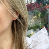 Charlotte Lebeck Viva Threader Earrings | 925 Sterling Silver | 18K Gold Plate | Long Earrings