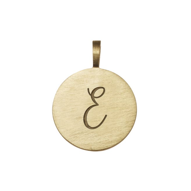 Loulerie 9K Gold Individual Initial Disc (11mm) With The Letter E Engraved