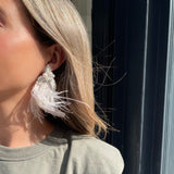 Shop Mignonne Gavigan Grey White Ofelia Lux Earring | Close Up Image 